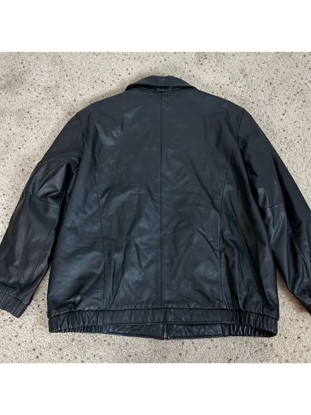 Vintage Preston & York Black Leather Bomber Jacket Classic Size XL Men's - Picture 5 of 7